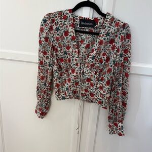 Réalisations Floral Blouse - Red and Green